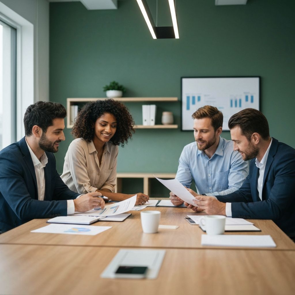 Team professionale riunito per analisi strategica