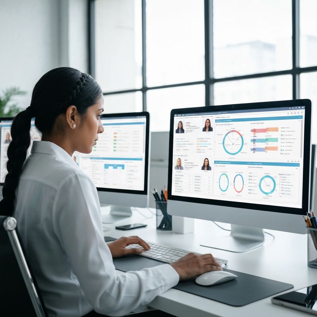 Schermo di computer con interfaccia di gestione HR